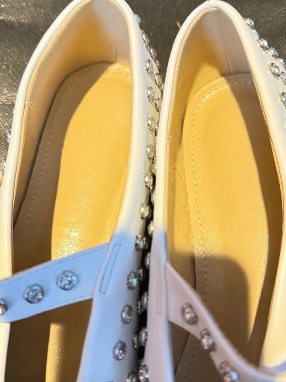 Amazon White Jeweled Mary Jane Flats - Picture 7 of 8